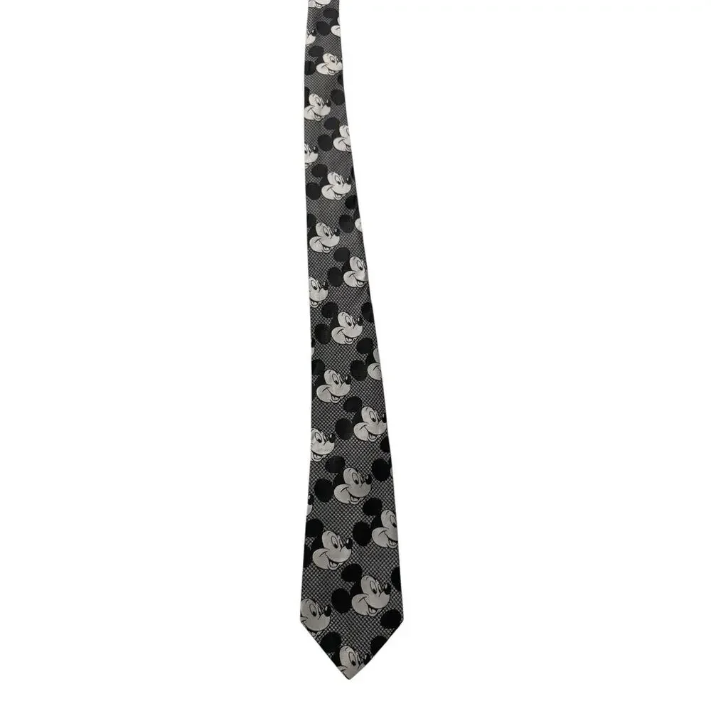 Disney Cervantes Mickey Mouse Vintage Cartoon Necktie Polyester Silk Blend